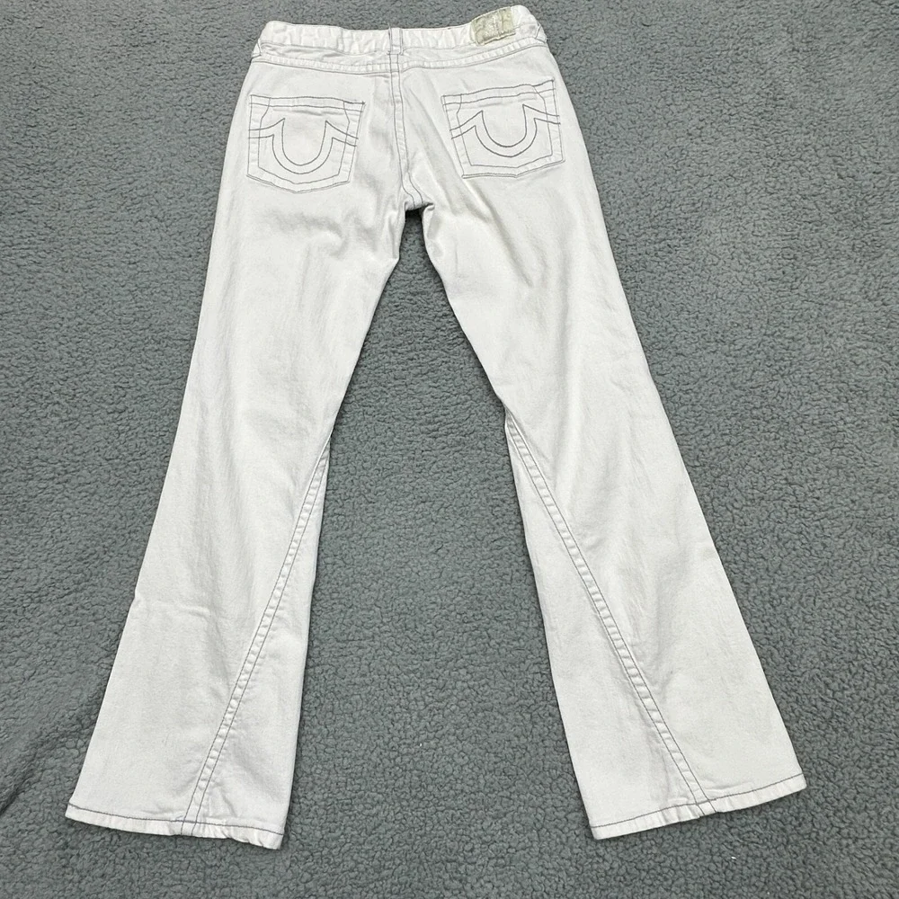 True Religion Jeans Women 32 White Bootcut Made in USA Stretch Denim Low Rise